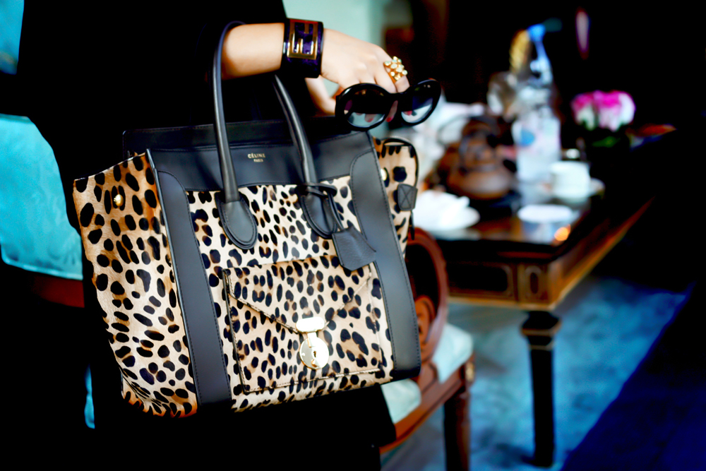 celine leopard luggage