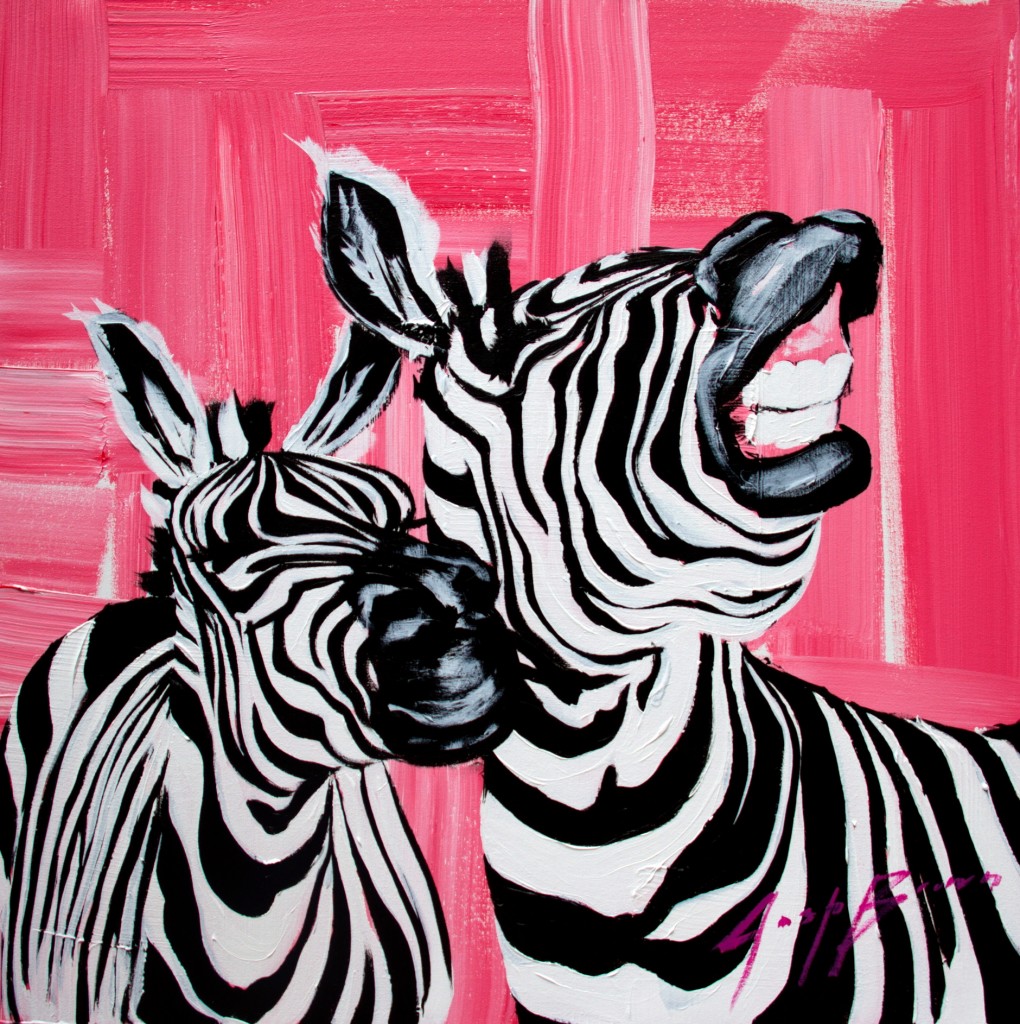 TwoPinkZebra_36x36_10001