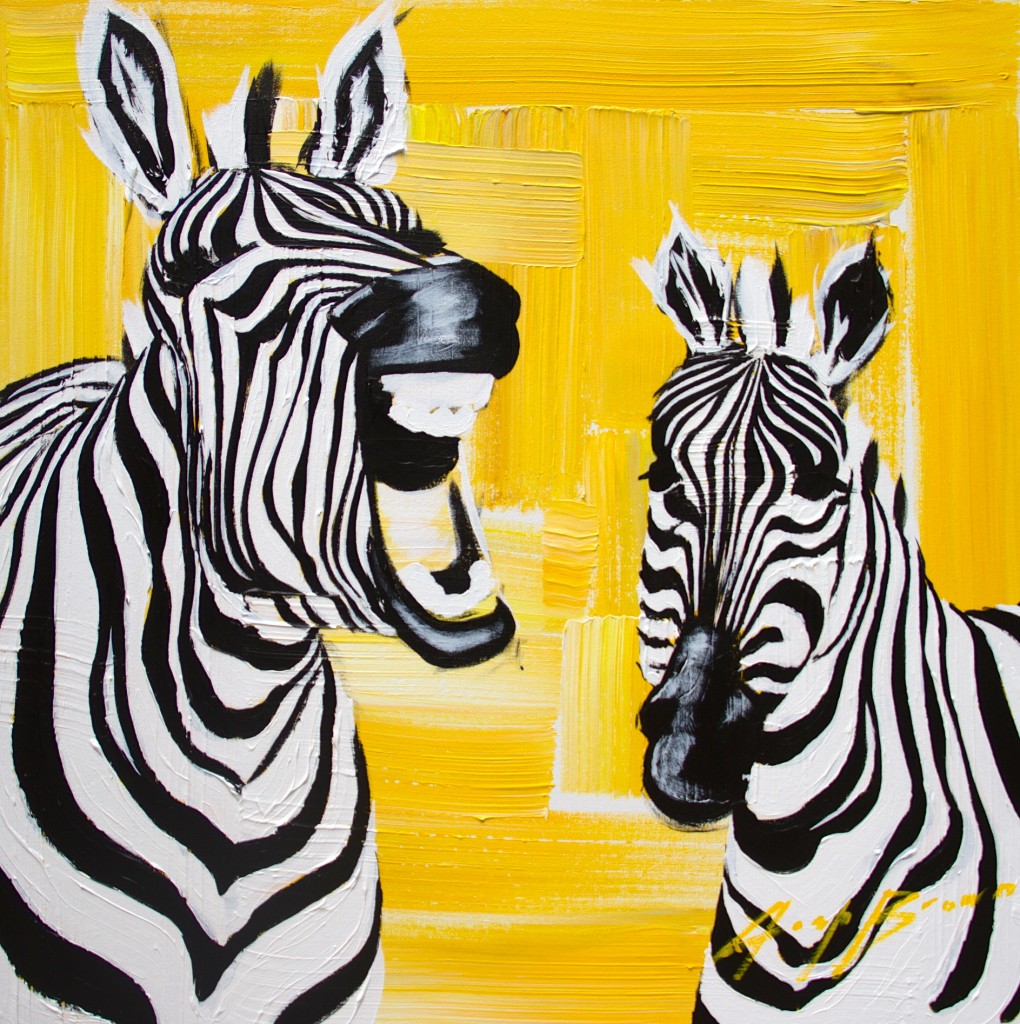 TwoYellowZebra_36x36_10001