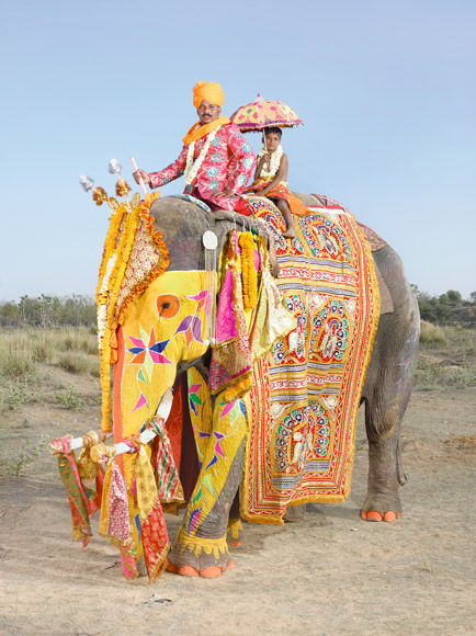 04-india-elephant-painted-yellow-mahout-and-son-580v