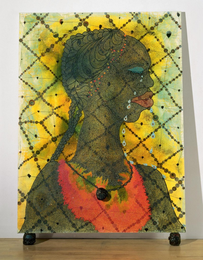 No Woman,  No Cry 1998 by Chris Ofili born 1968