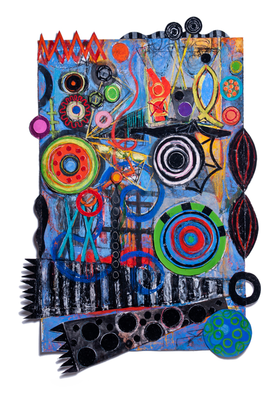 Geraldine_Neuwirth_Sound_Waves_Mixed_Media_With_Collage_On_Paper_68x47_2014