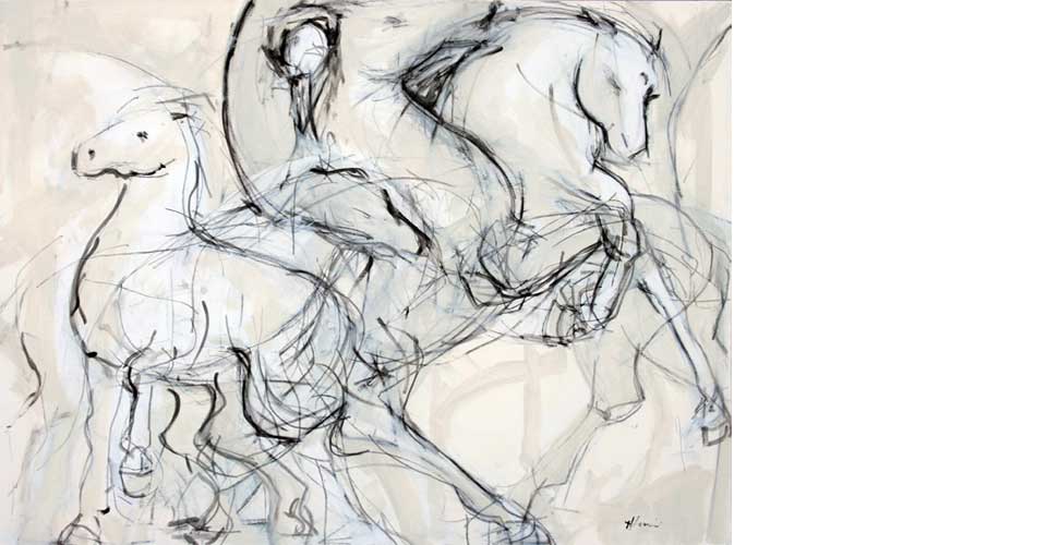 Homage-to-Bonheur-mixed-media-canvas-horse-36x48-X