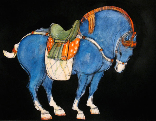 Tang-Series-blue-I-horse-scroll-OPT-1