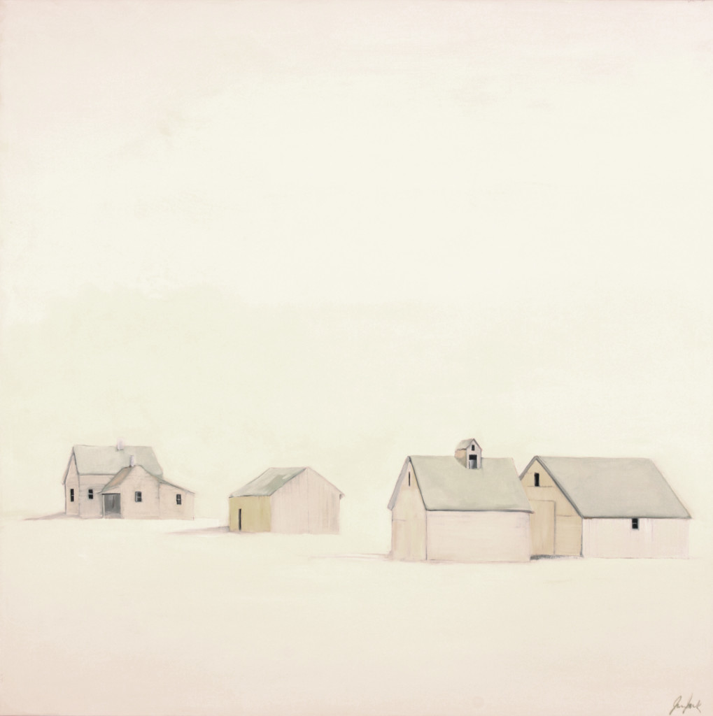 Maine Barns white oil on canvas 48 x 48