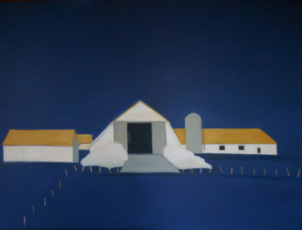 Meadowlark Farm blue oil on canvas 36 x 48
