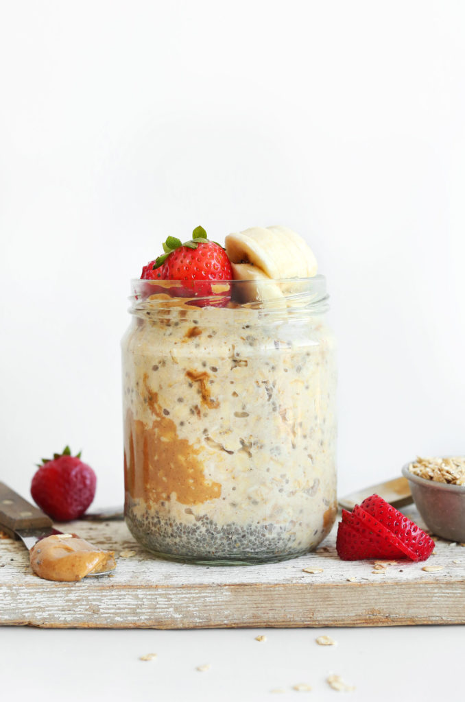 the-best-amazing-peanut-butter-overnight-oats-just-5-ingredients-5-minutes-prep-and-so-delicious-vegan-recipe-glutenfree-meal-breakfast-oats-oatmeal